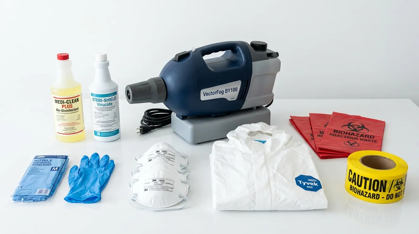 Professional biohazard remediation crew working in Fallbrook