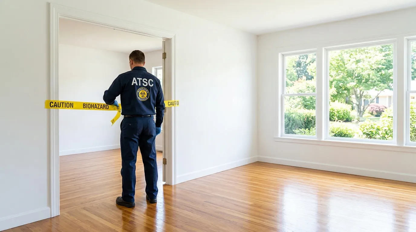 Certified biohazard cleanup crew performing Decomposition Cleanup in Fallbrook